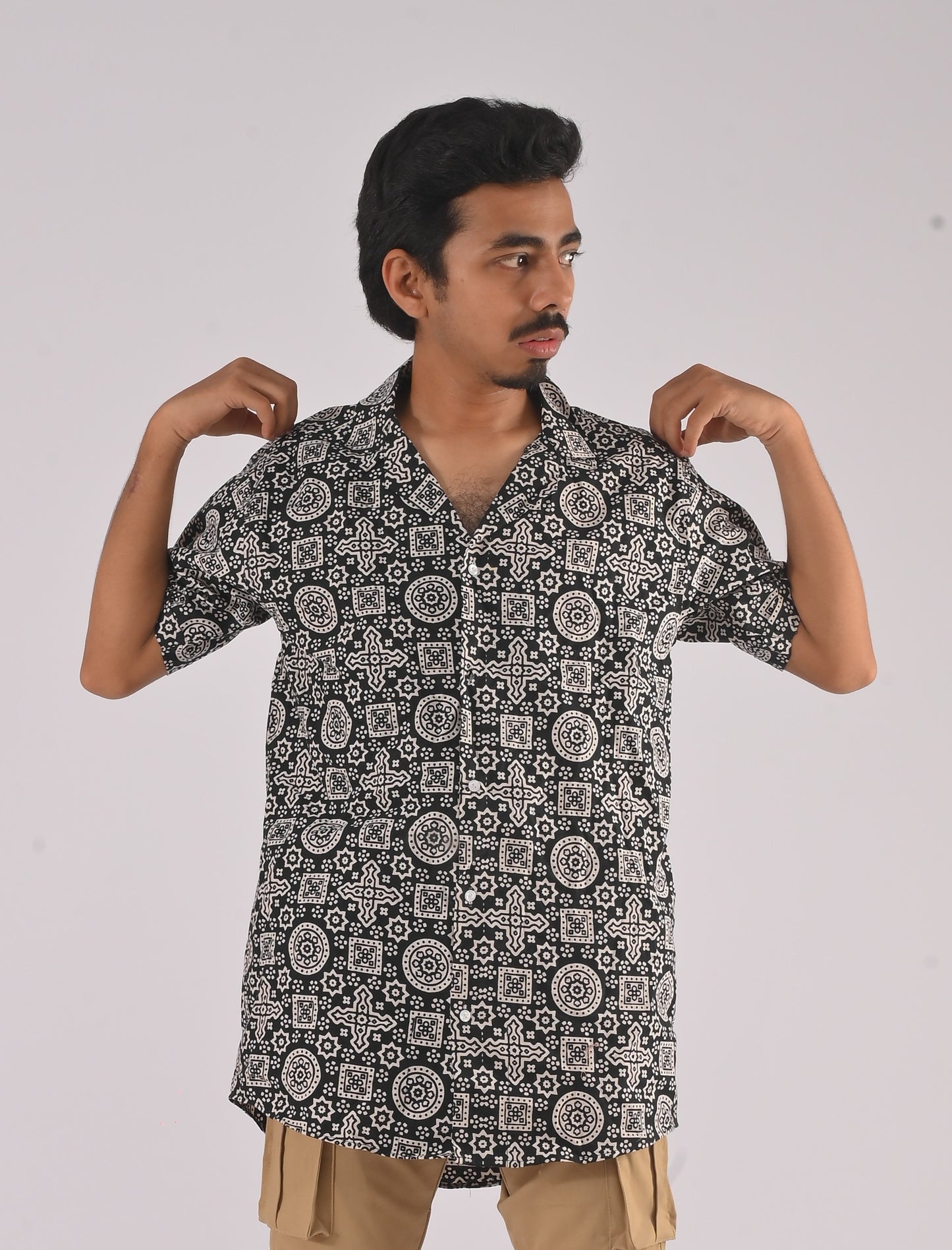 Monochrome Ajrak Shirt