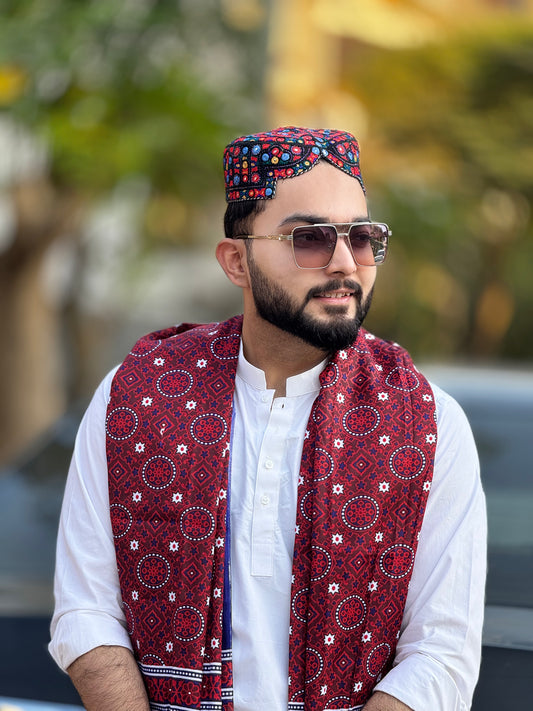 Heritage Red Ajrak