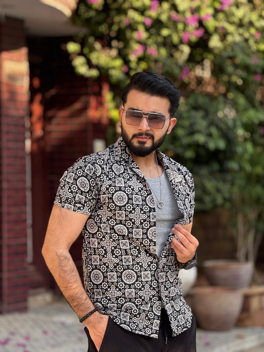 Monochrome Ajrak Shirt