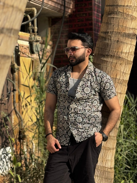 Monochrome Ajrak Shirt