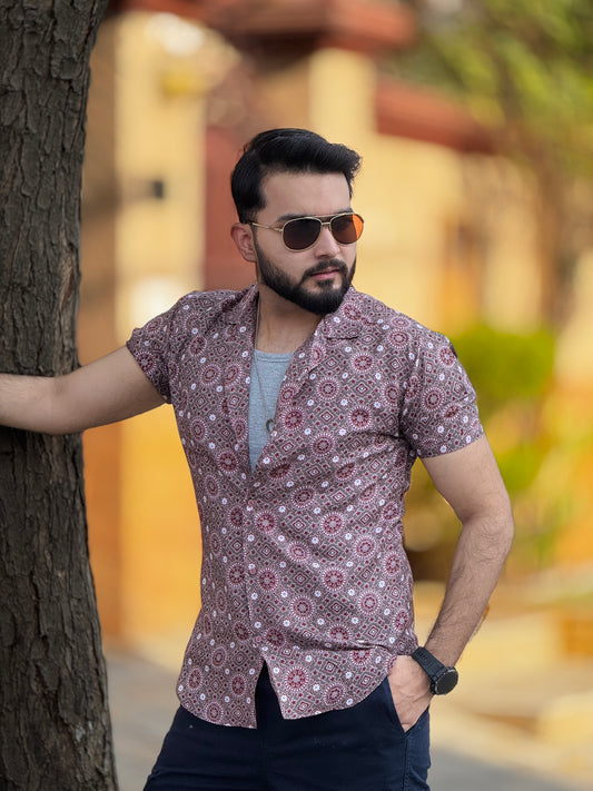 Dusty Rose Ajrak Shirt