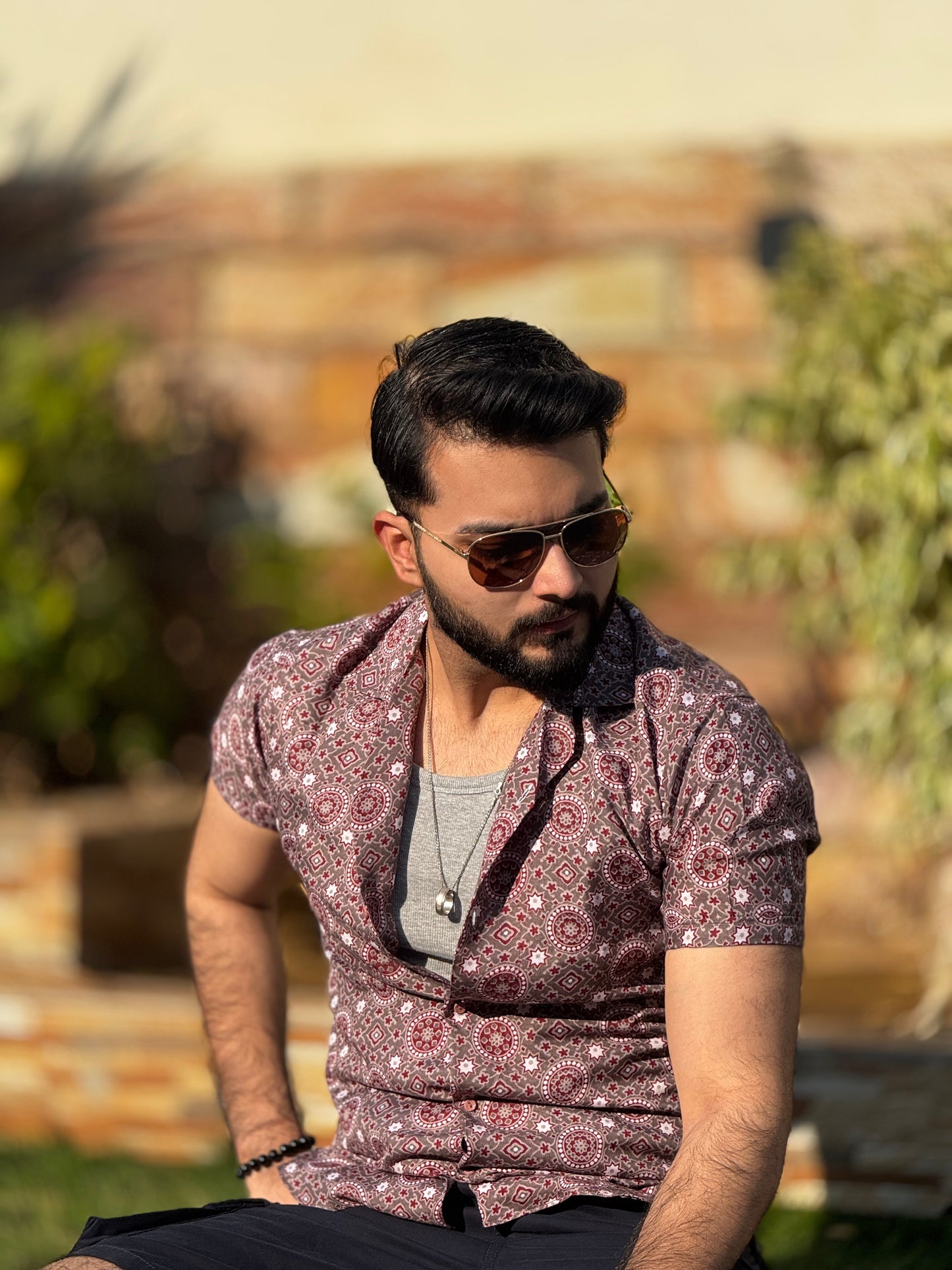 Dusty Rose Ajrak Shirt