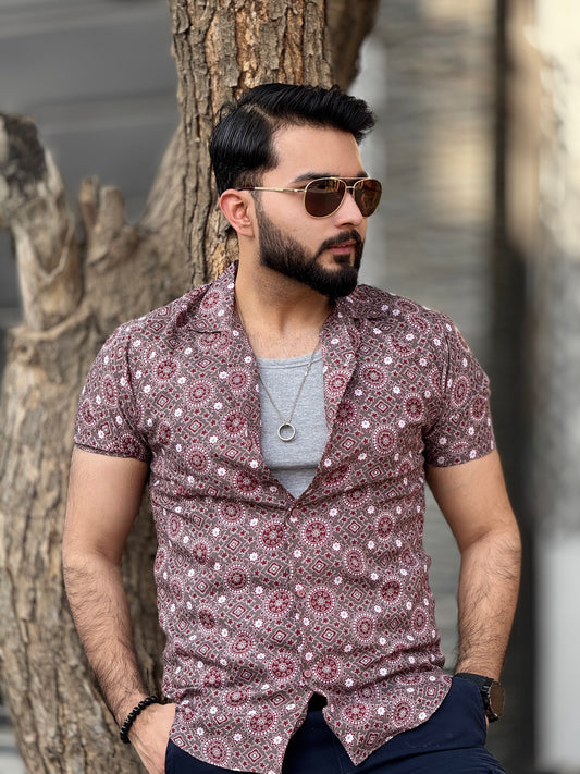 Dusty Rose Ajrak Shirt
