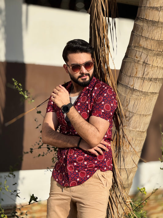 Lavender Ajrak Shirt