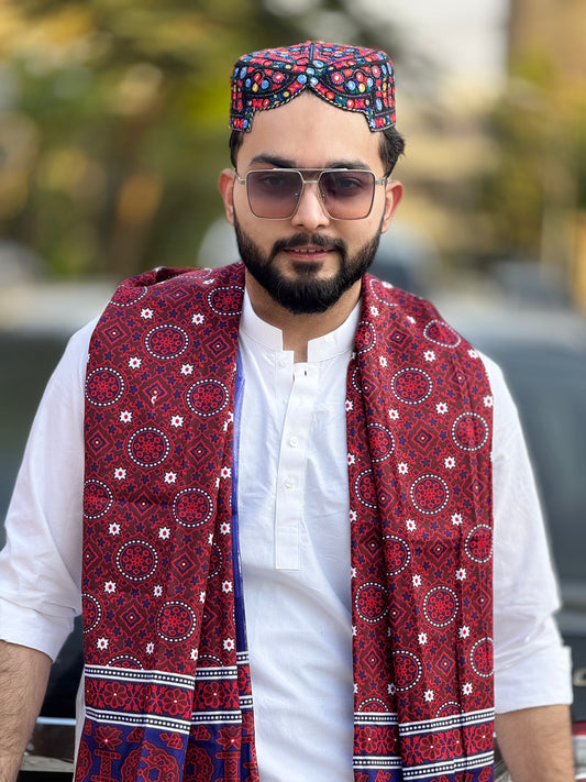 Heritage Red Ajrak