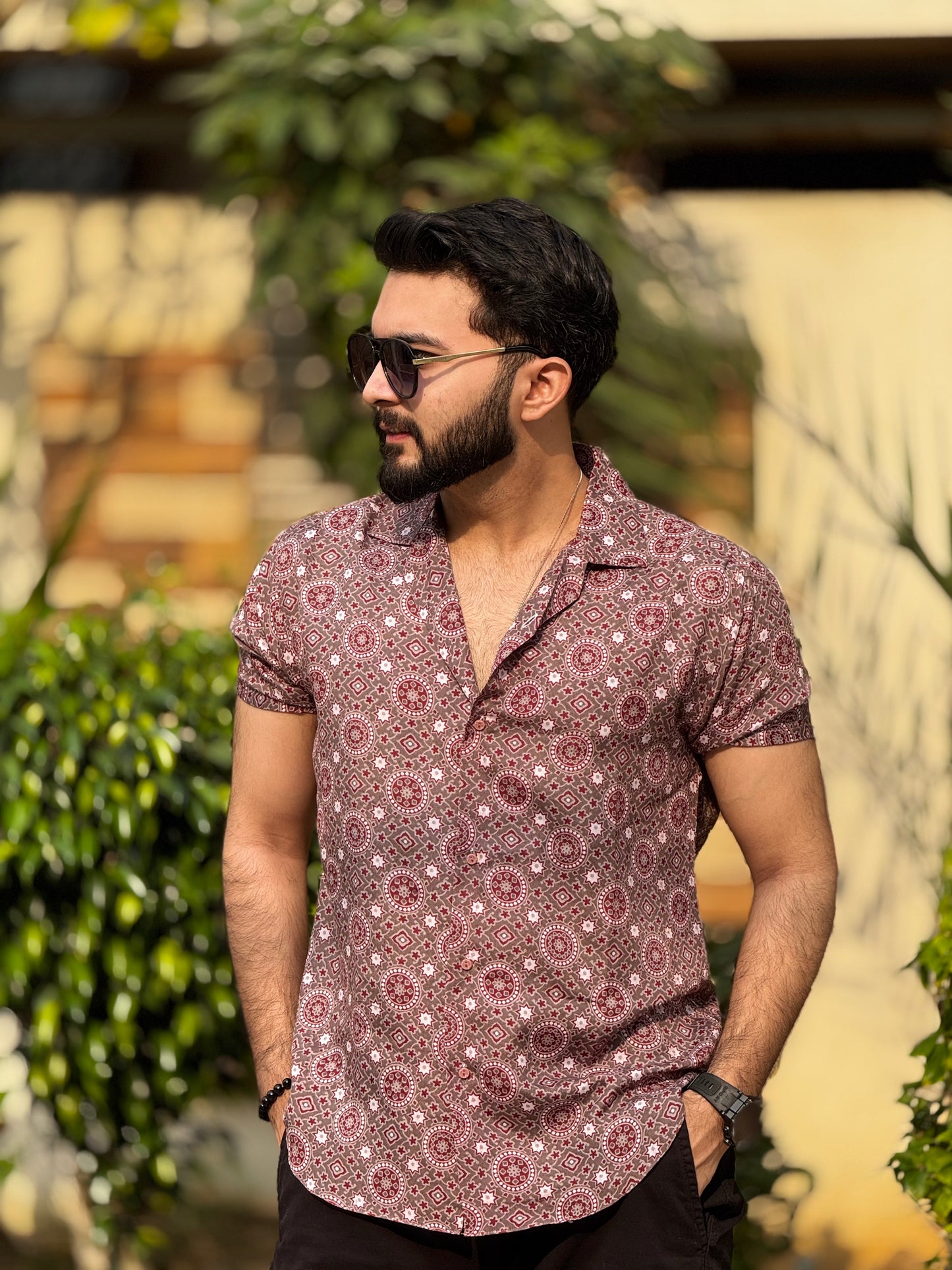 Dusty Rose Ajrak Shirt